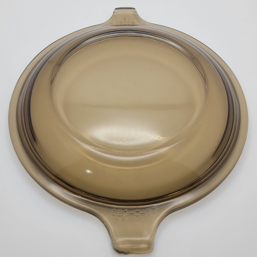 Pyrex Amber Brown Glass Lid 681-C-37 for mini Vision 600ml Casserole Dish 5.75"
